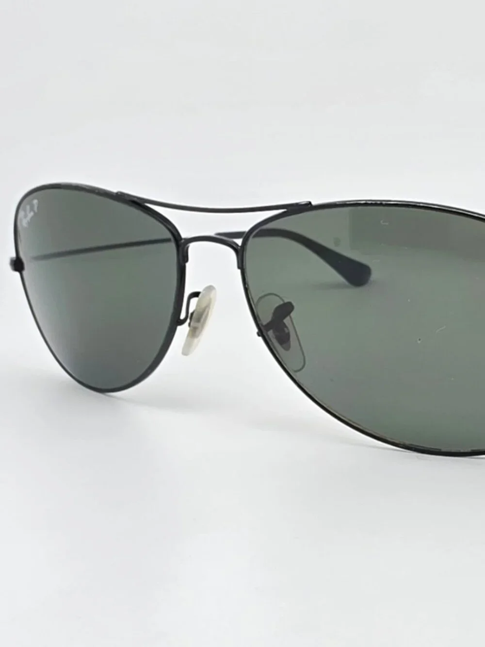 Ray-Ban RB3362 002 Cockpit Black Frame Polarized Green Lens Aviator Sunglasses